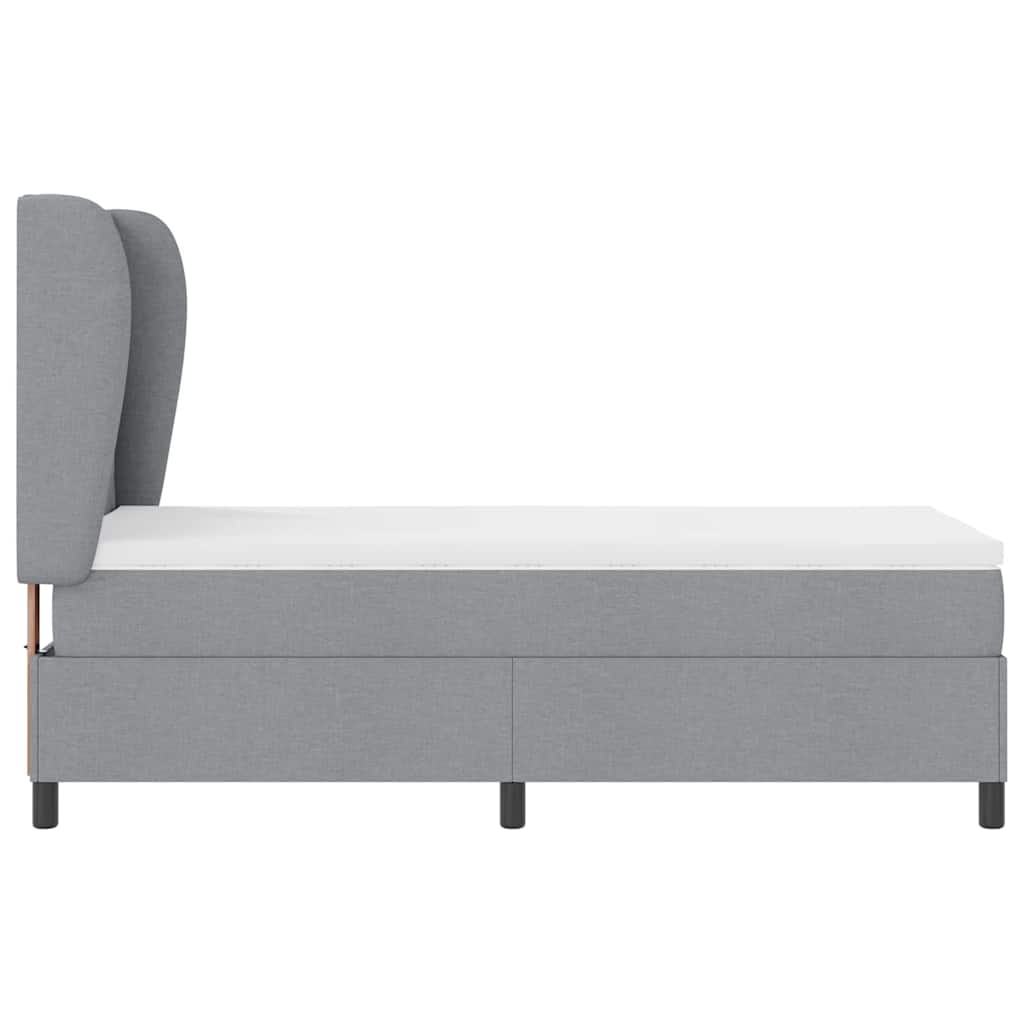 Letto a molle con materasso Grigio chiaro 100 x 200 cm Tessuto