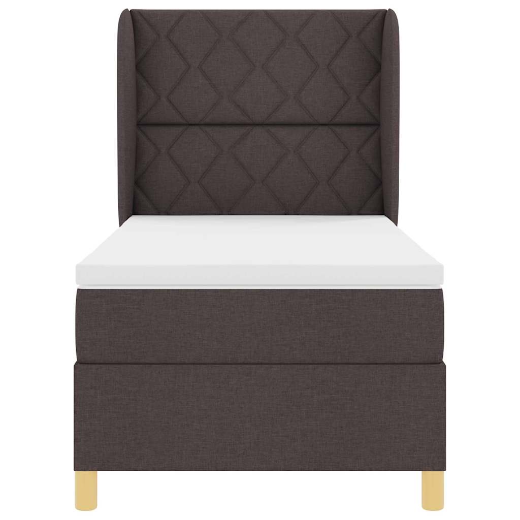 Letto con molle e materasso Grigio Scuro 90x190 cm Tessuto