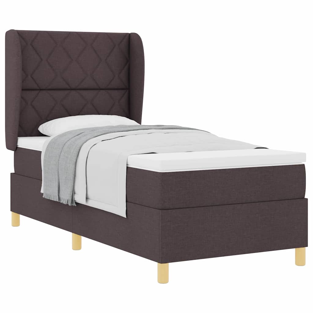 Letto con molle e materasso Grigio Scuro 90x190 cm Tessuto