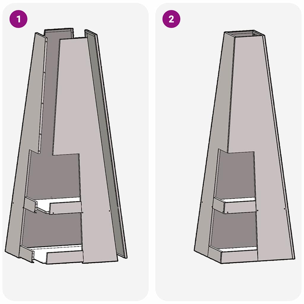 Focolare Marrone 35 x 35 x 100 cm Acciaio