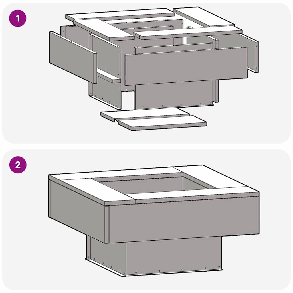 Focolare Nero 60 x 60 x 30 cm Acciaio