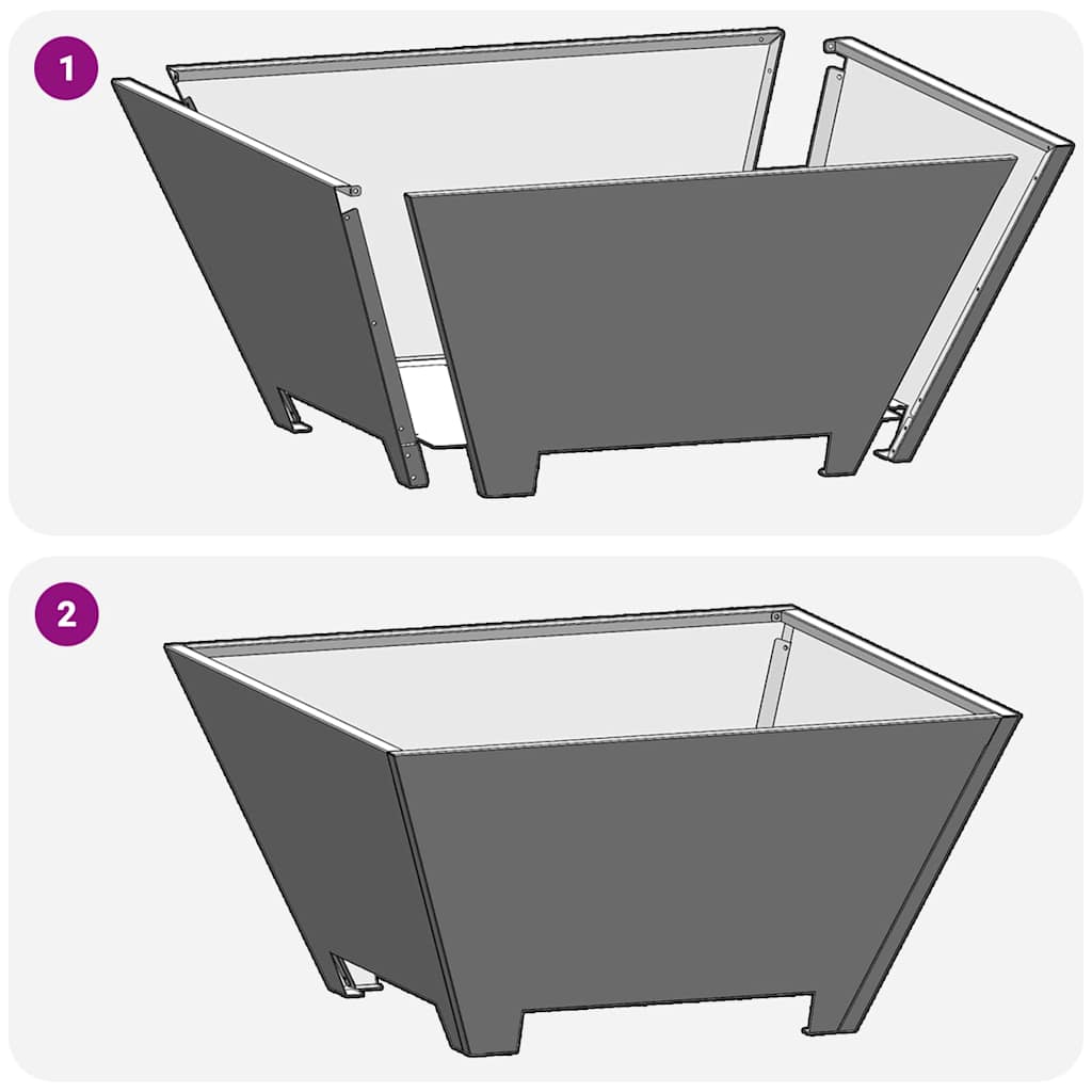 Focolare Nero 60 x 60 x 30 cm Acciaio