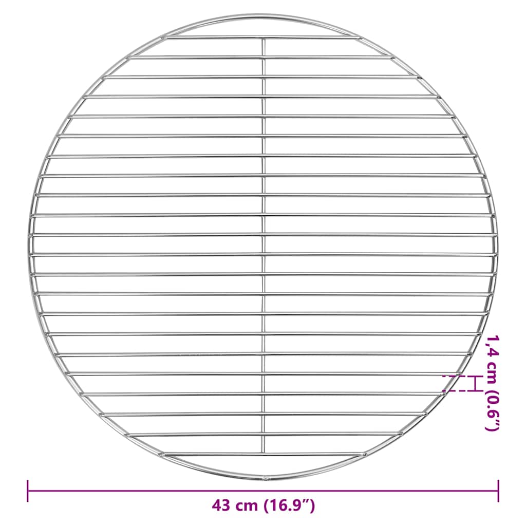 Griglia per barbecue Argento 43 x 43 cm Acciaio inossidabile