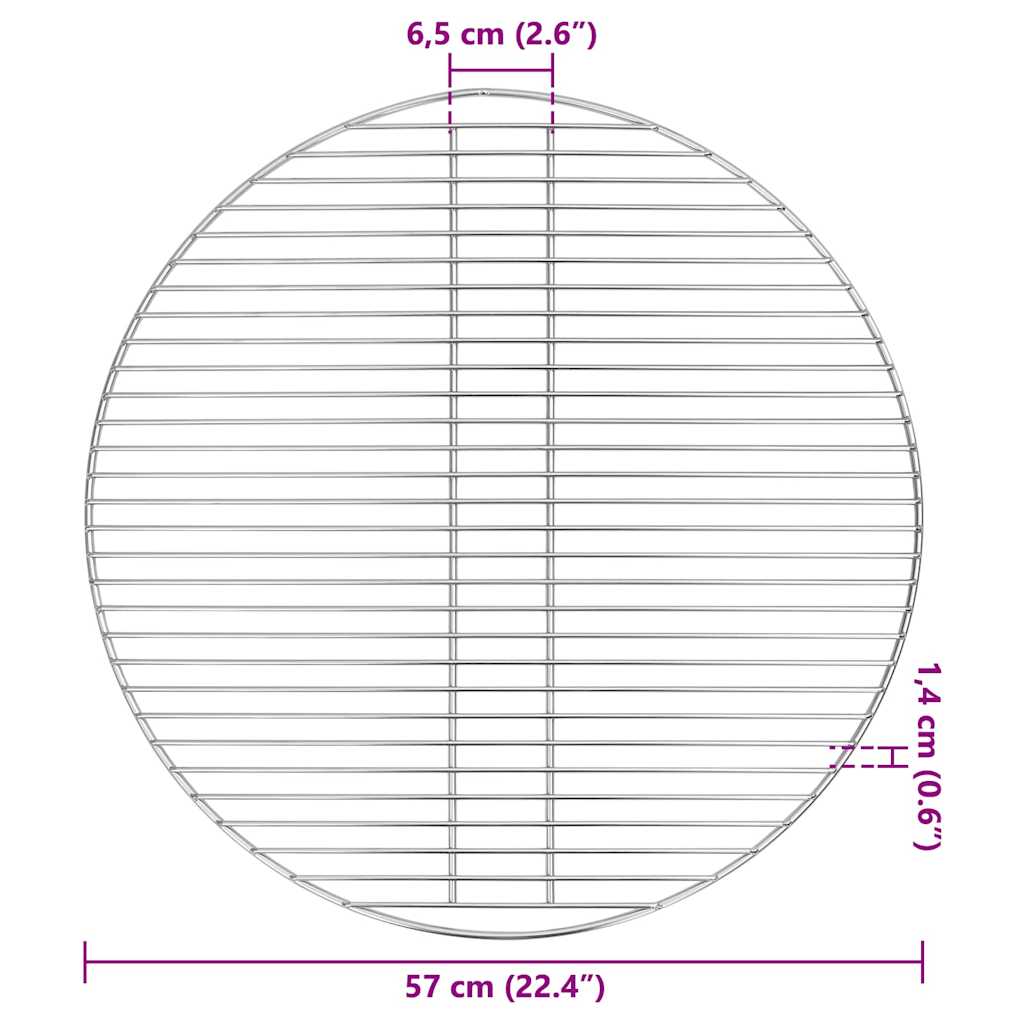 Griglia per barbecue Argento 57 x 57 cm Acciaio inossidabile