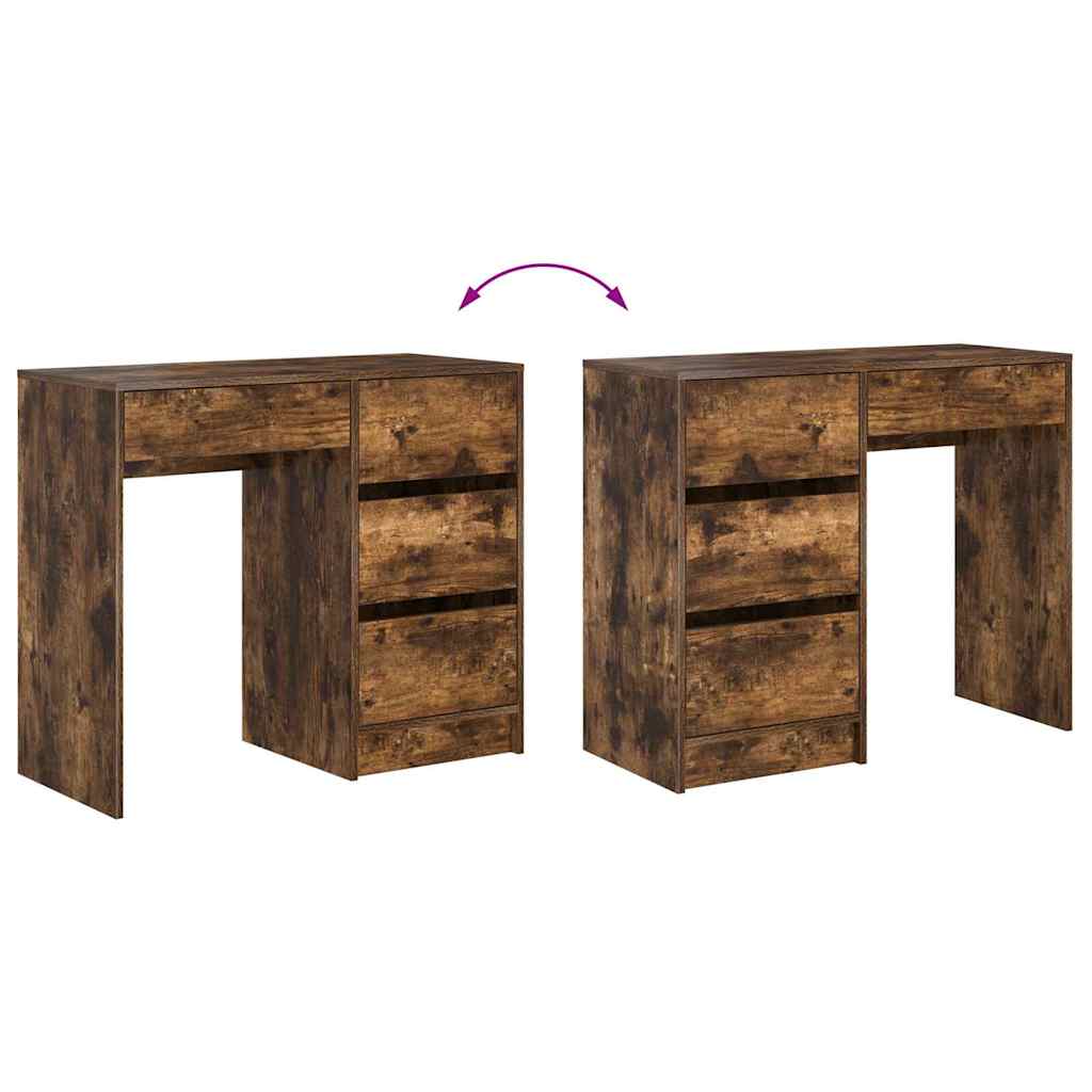 Scrivania Rovere fumé 90 x 37.5 x 75 cm Legno multistrato | homemem39