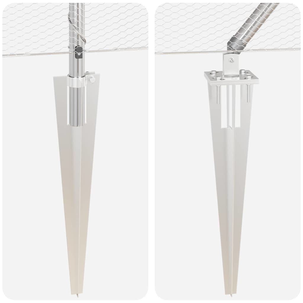 Palo della recinzione Argento 25 x 0,4 m (maglia da 13 mm)