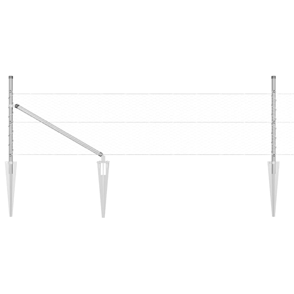 Recinzione con pali. Argento 0.4 x 100 m