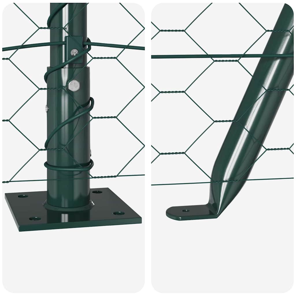 Palo della recinzione Acciaio e PVC Verde | homemem39