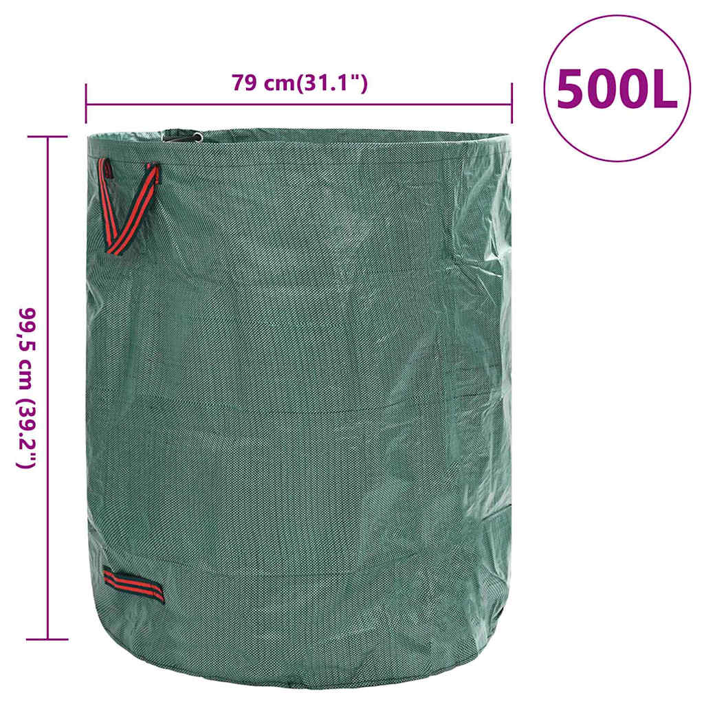 Sacchi per Rifiuti da Giardino 12 pcs Verde 79 x 79 x 99.5 cm