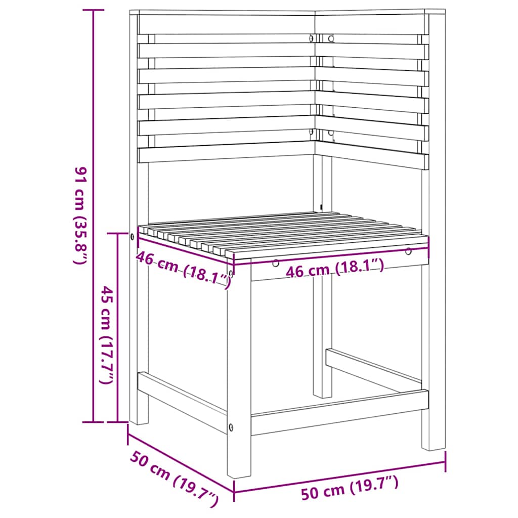 Sedia da Giardino Marrone 50 x 50 x 91cm