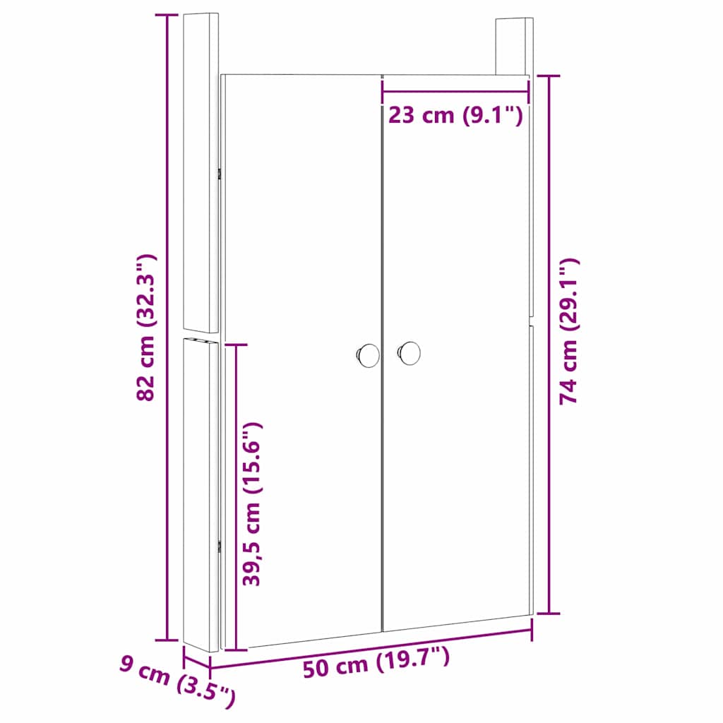 Porta da cucina Marrone 50 x 9 x 82 cm Legno massello di pino