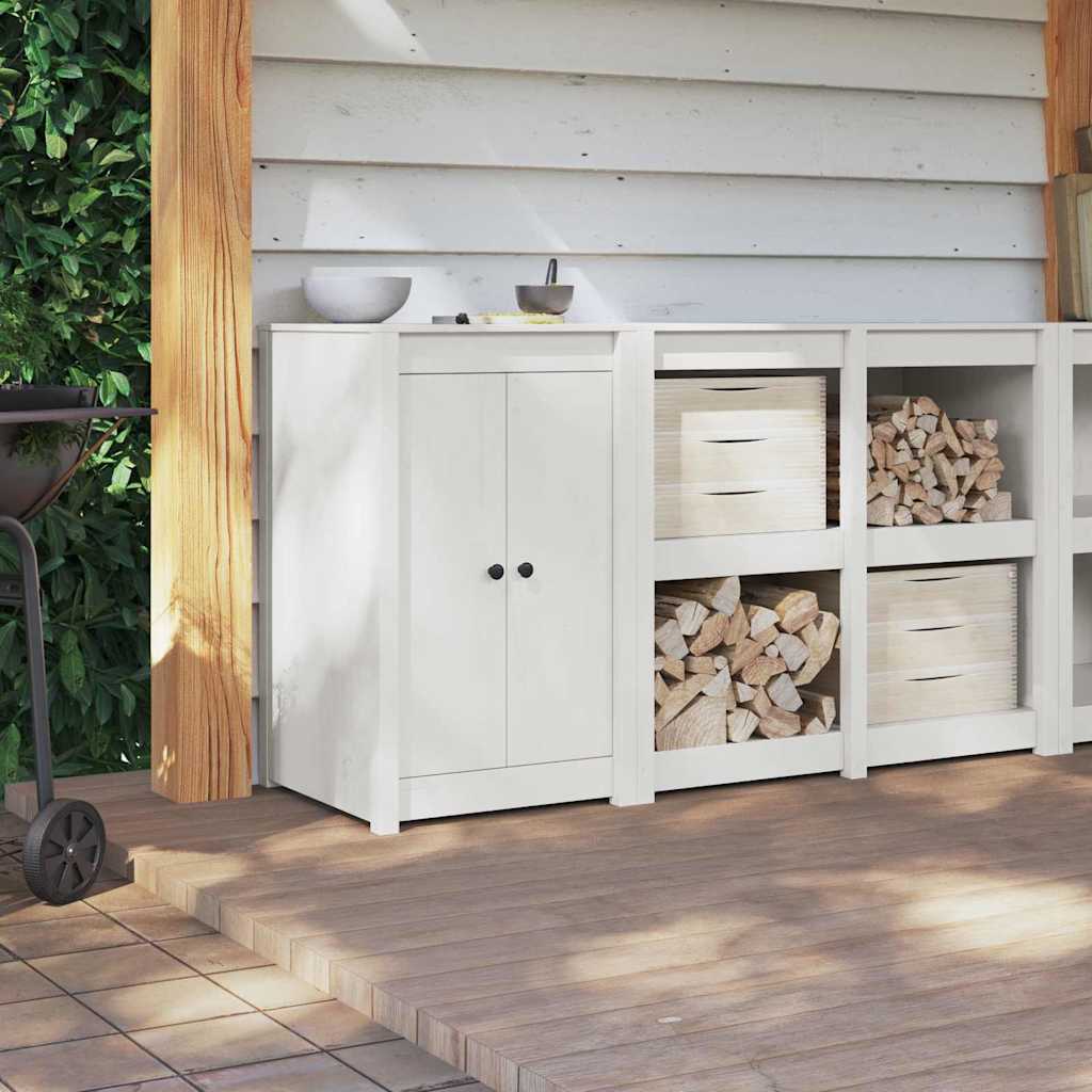 Porta da cucina Bianco 50 x 9 x 82 cm Legno massello di pino