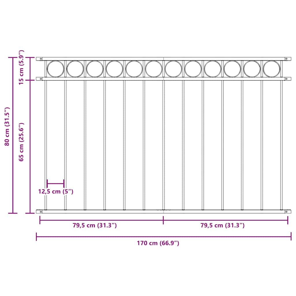 Elemento Recinzione ASSEN Bianco 170 x 80 cm Acciaio | homemem39