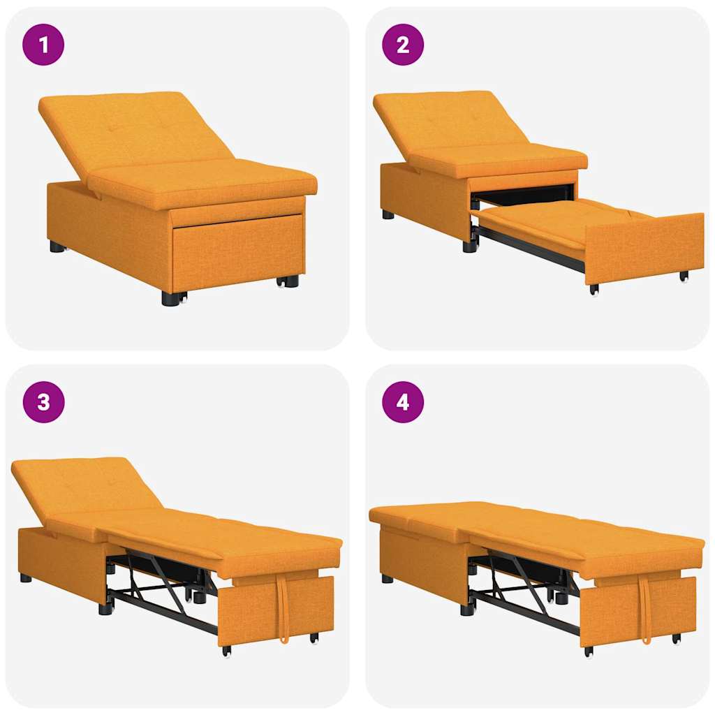 Divano letto Giallo scuro 194 x 67 x 37 cm Tessuto