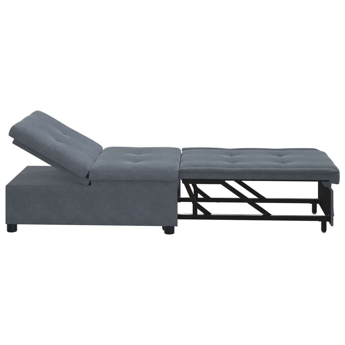 Divano letto Grigio scuro 194 x 67 x 82 cm Velluto - homemem39