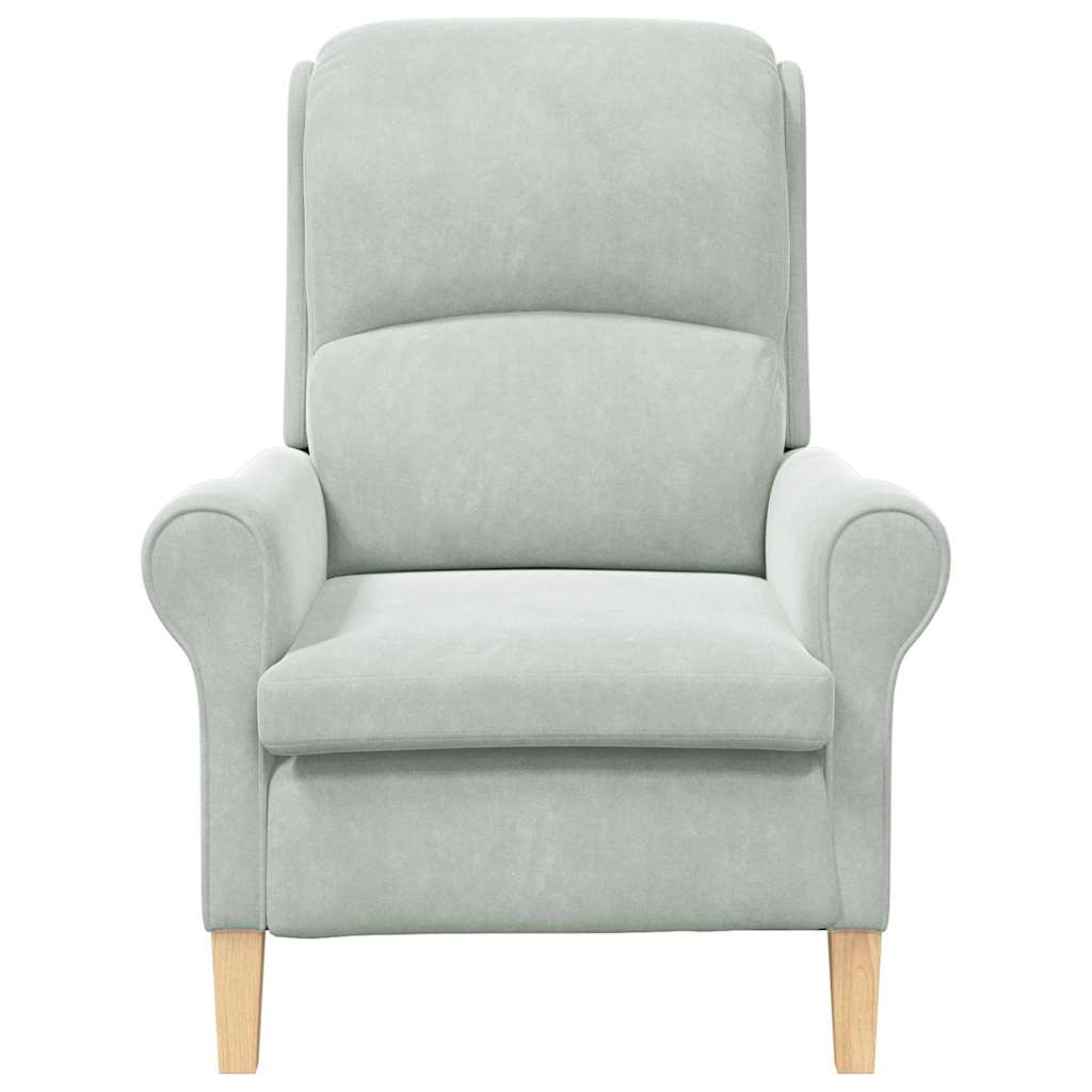 poltrona Grigio chiaro 76 x 94 x 102 cm Velluto