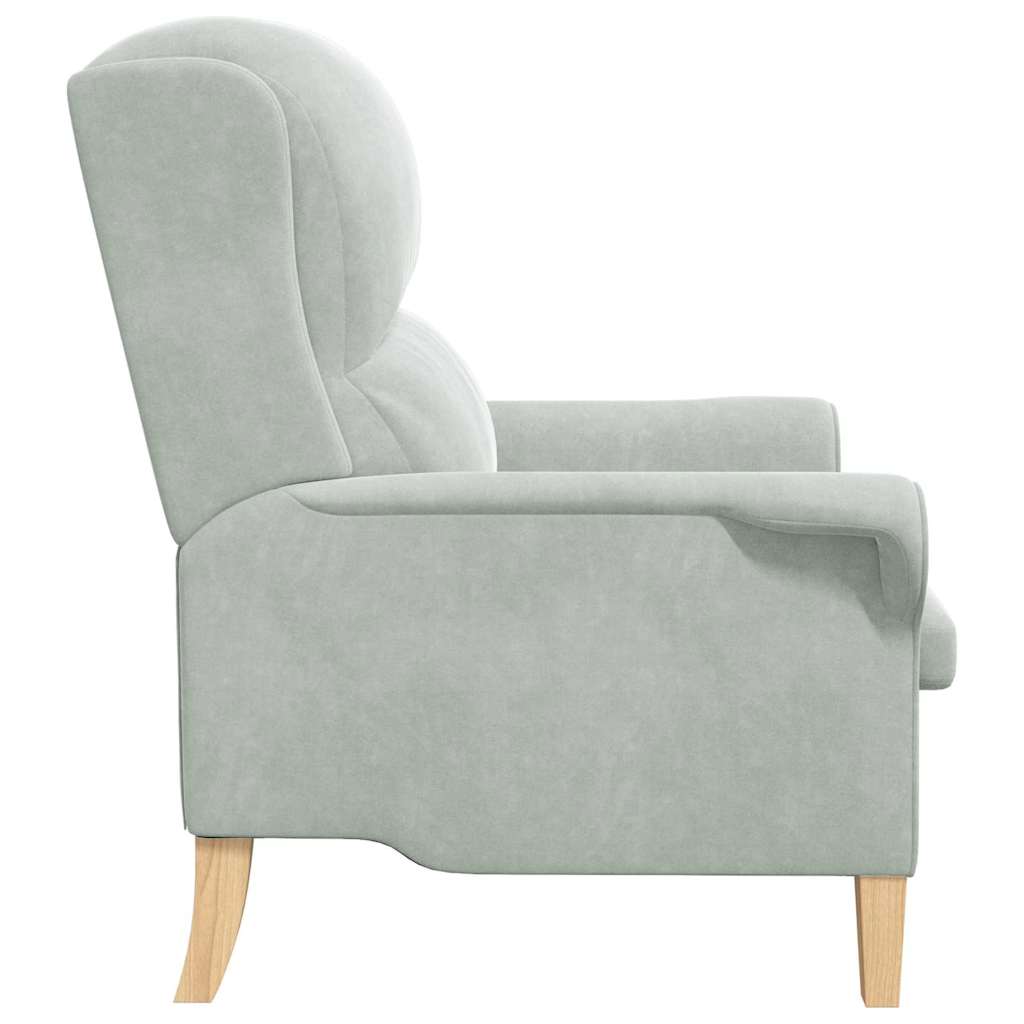 poltrona Grigio chiaro 76 x 94 x 102 cm Velluto