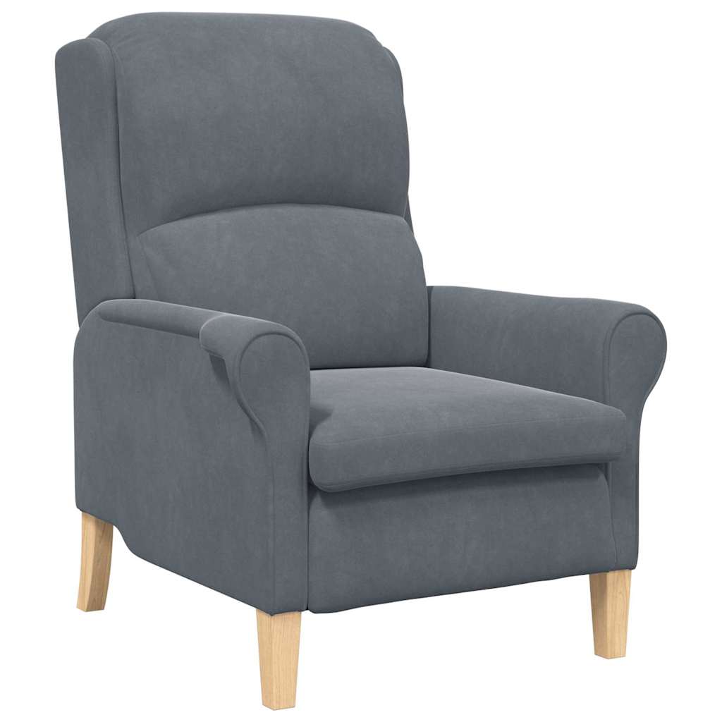 poltrona Grigio scuro 76 x 94 x 102 cm Velluto