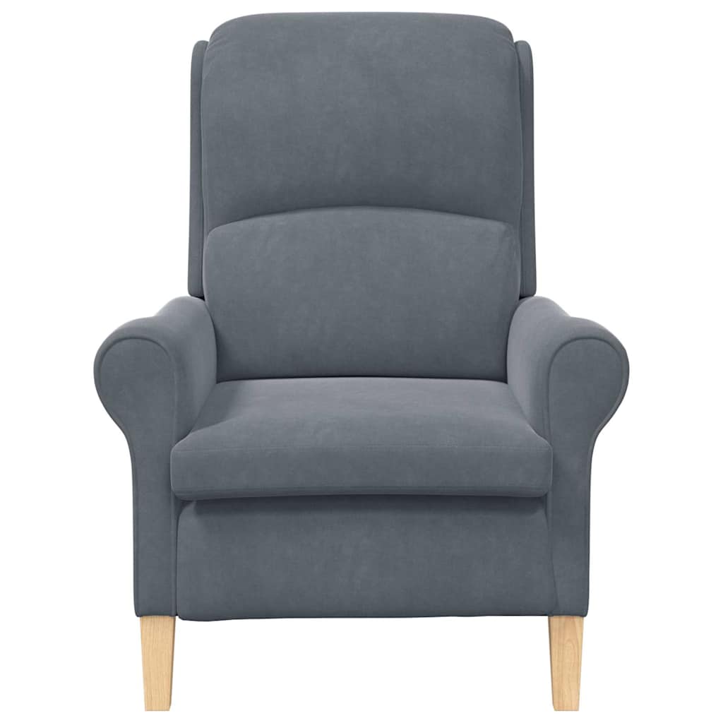 poltrona Grigio scuro 76 x 94 x 102 cm Velluto