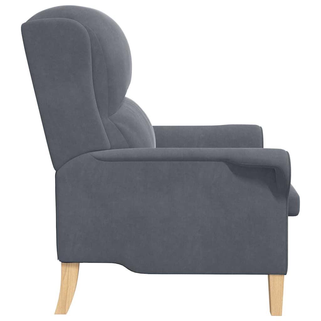 poltrona Grigio scuro 76 x 94 x 102 cm Velluto