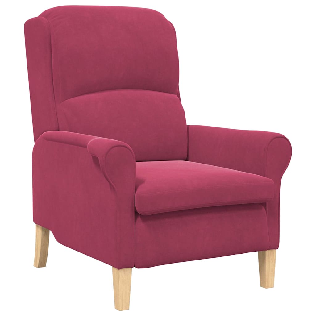 poltrona Rosso vino 76 x 94 x 102 cm Velluto