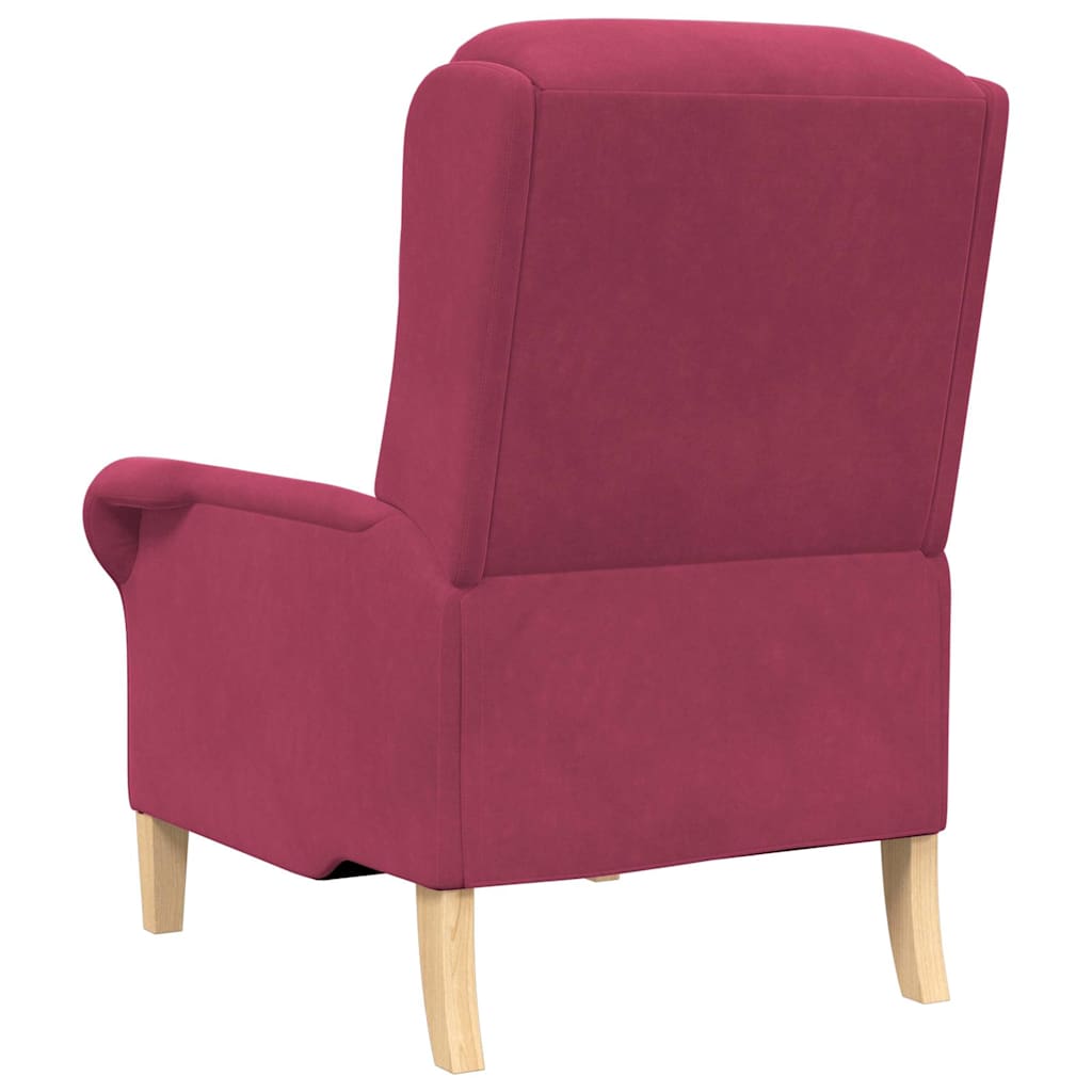 poltrona Rosso vino 76 x 94 x 102 cm Velluto