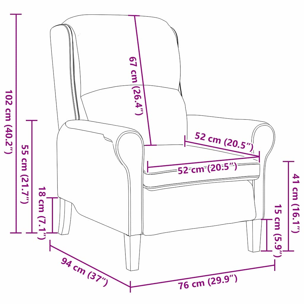 poltrona Grigio scuro 76 x 94 x 102 cm Microfibra