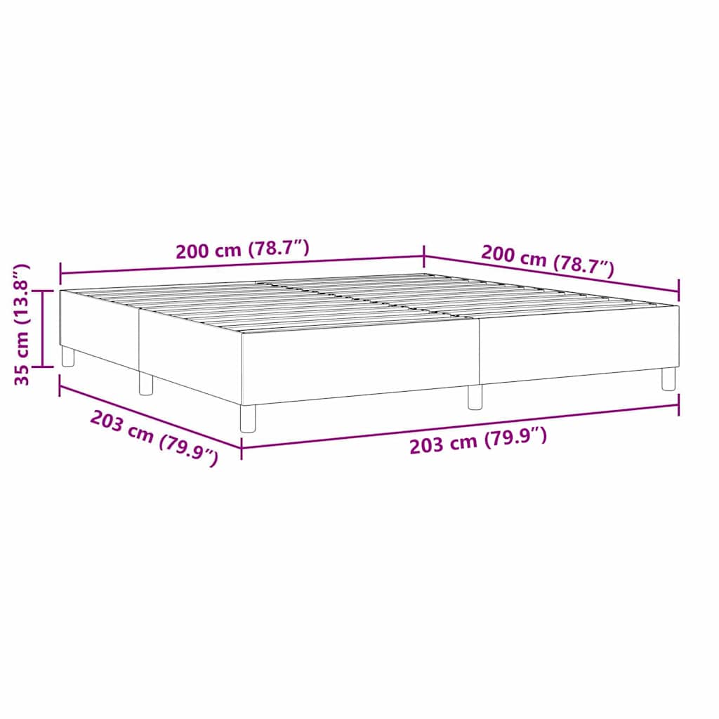 Letto a molle Grigio chiaro 200 x 200 cm