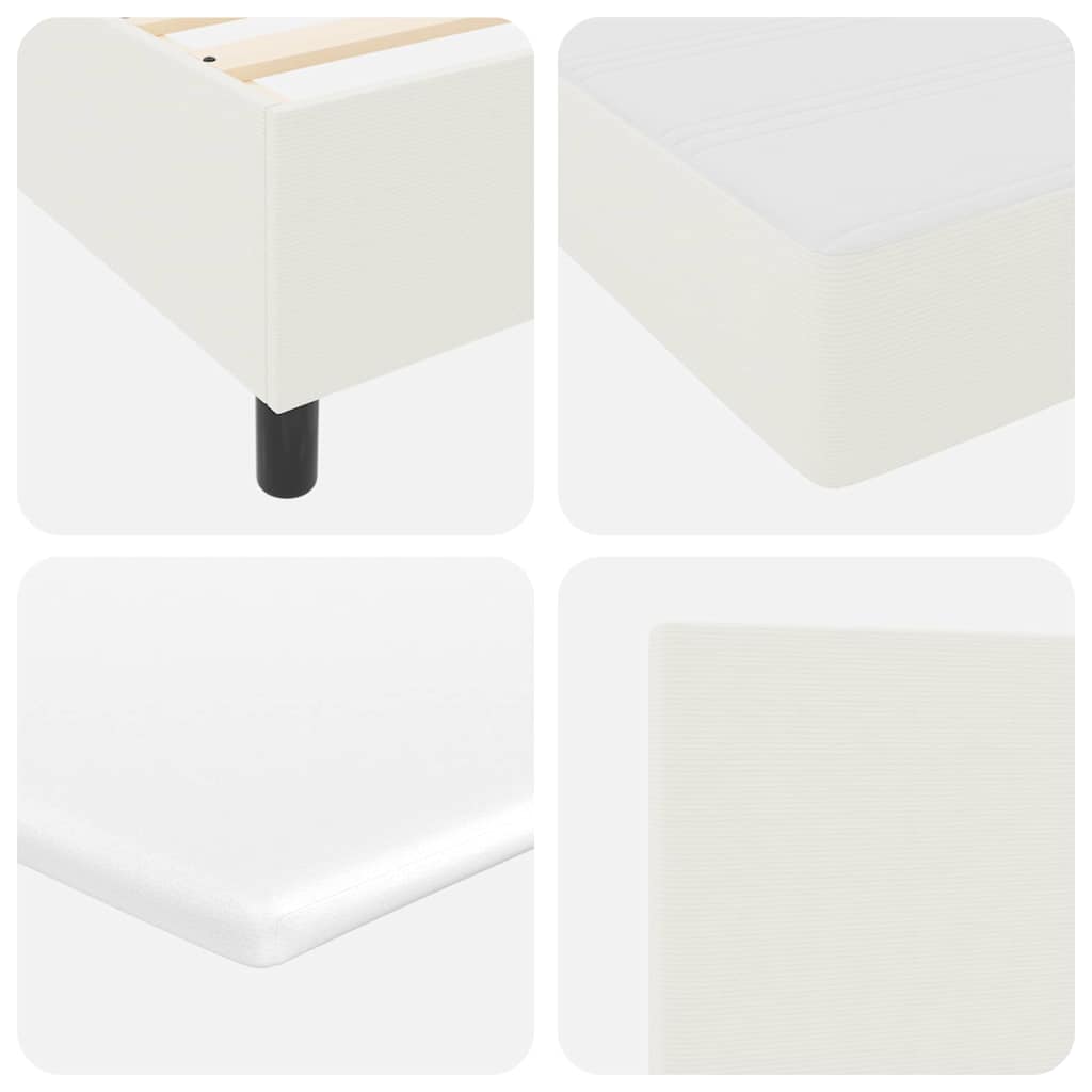 Letto a molle Crema e Bianco 100 x 200 cm Tessuto in Cords | homemem39