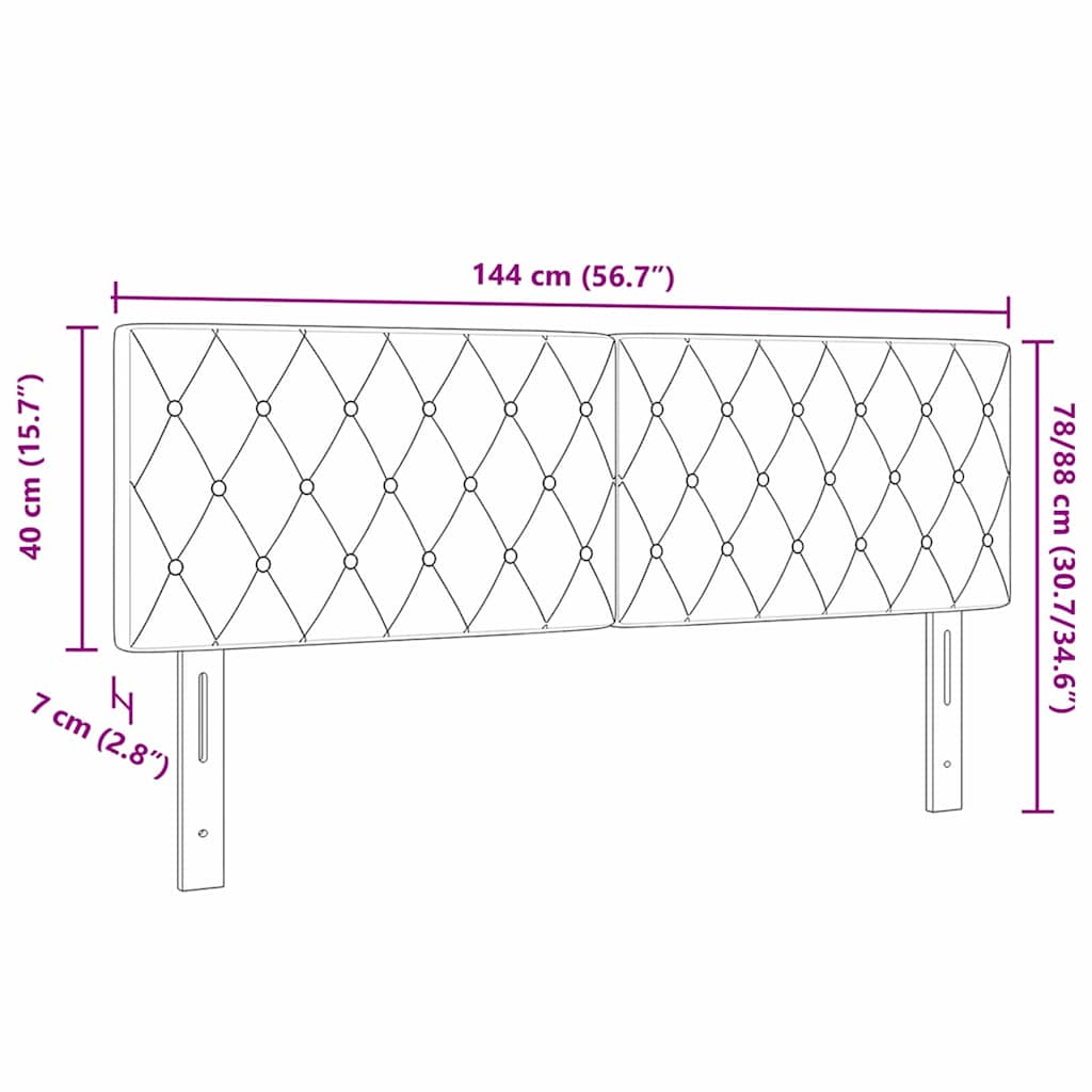 Testiera LED Argille con testiera Grigio chiaro 144 cm Velluto