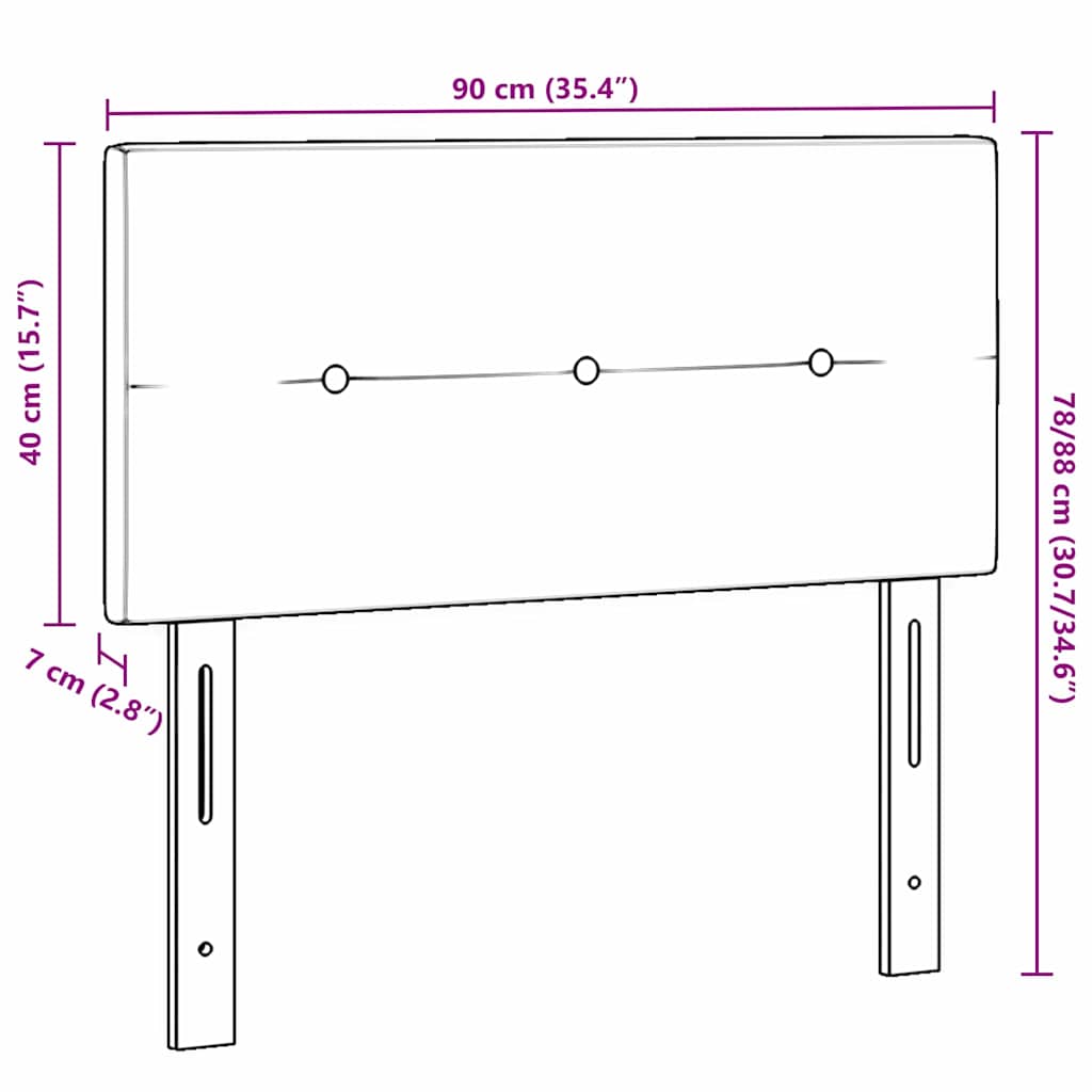 Testiera con luci a strisce a LED Grigio 90 cm Velluto