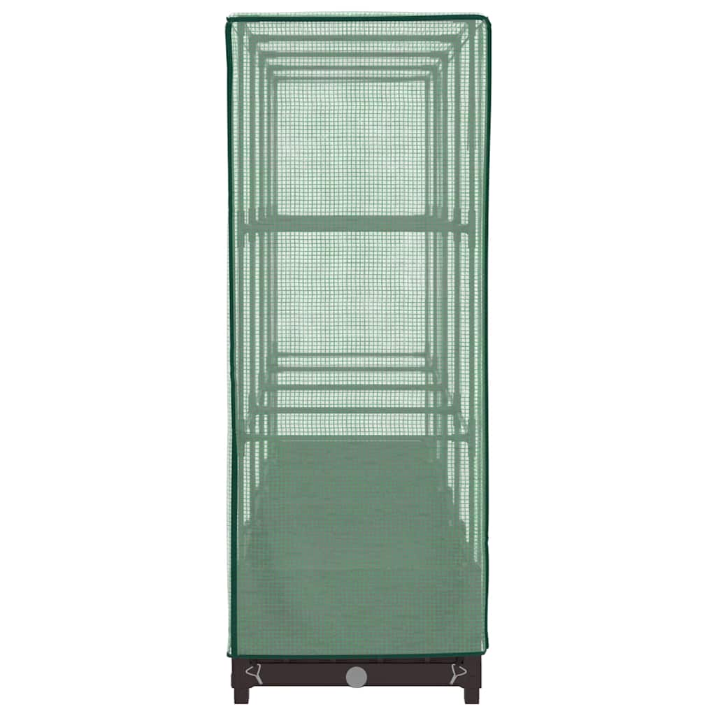 Letto Rialzato con Copertura Serra Effetto Rattan 160x40x123 cm