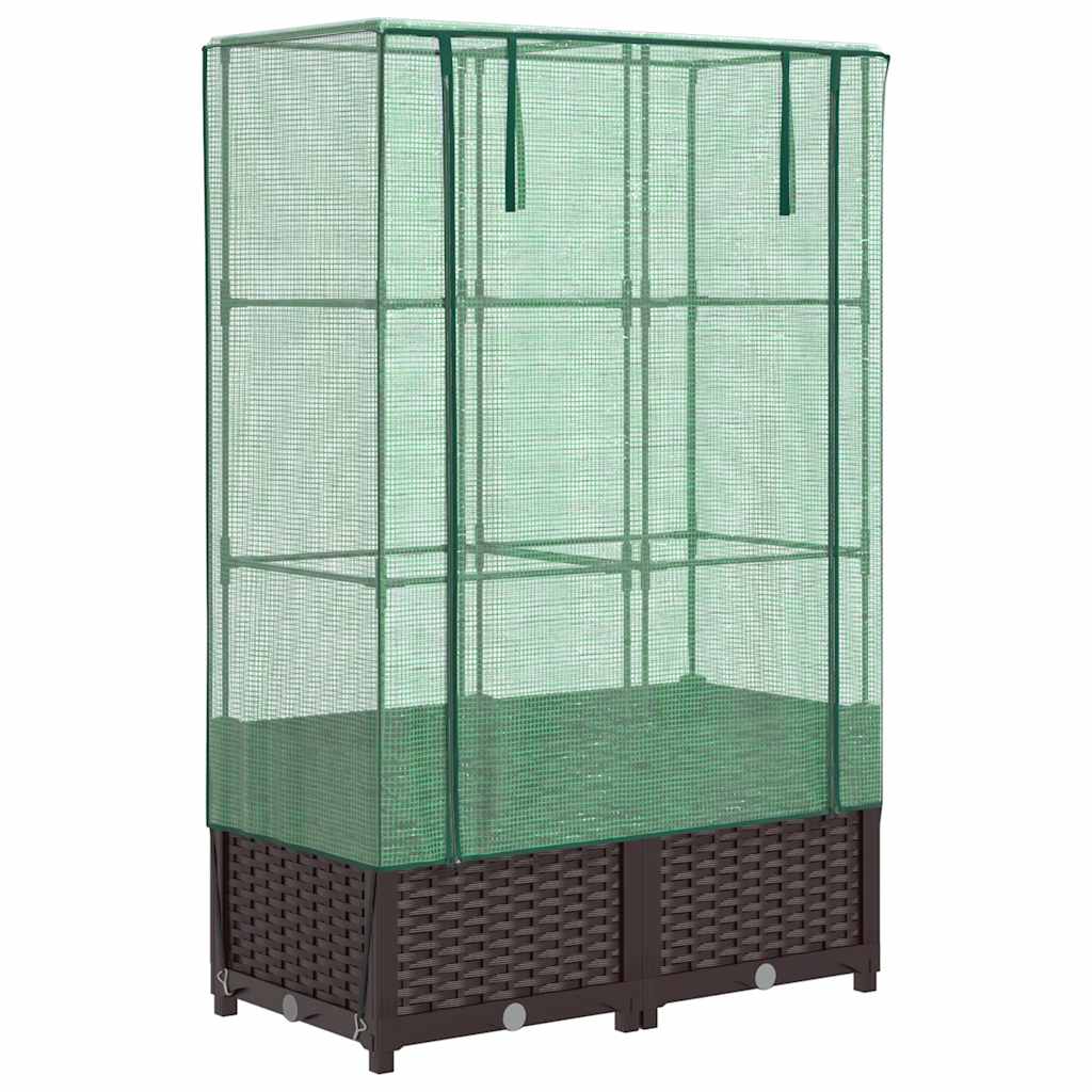 Letto Rialzato con Copertura Serra Effetto Rattan 80x40x138 cm - homemem39
