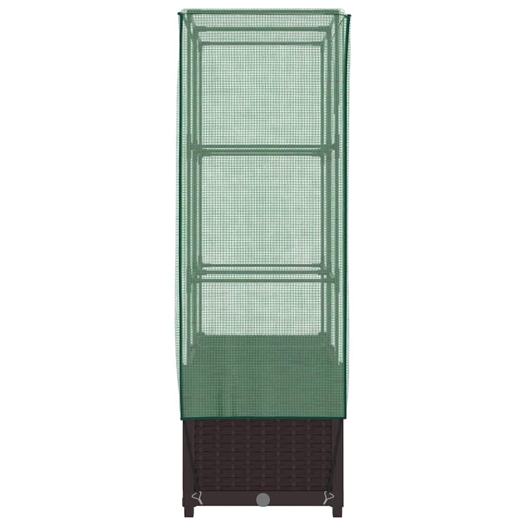 Letto Rialzato con Copertura Serra Effetto Rattan 80x40x138 cm - homemem39
