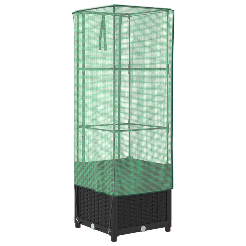 Letto Rialzato con Copertura Serra Effetto Rattan 40x40x139 cm - homemem39