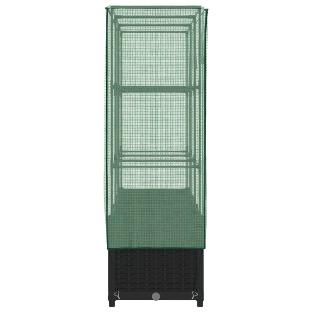 Letto Rialzato con Copertura Serra Effetto Rattan 120x40x138 cm - homemem39