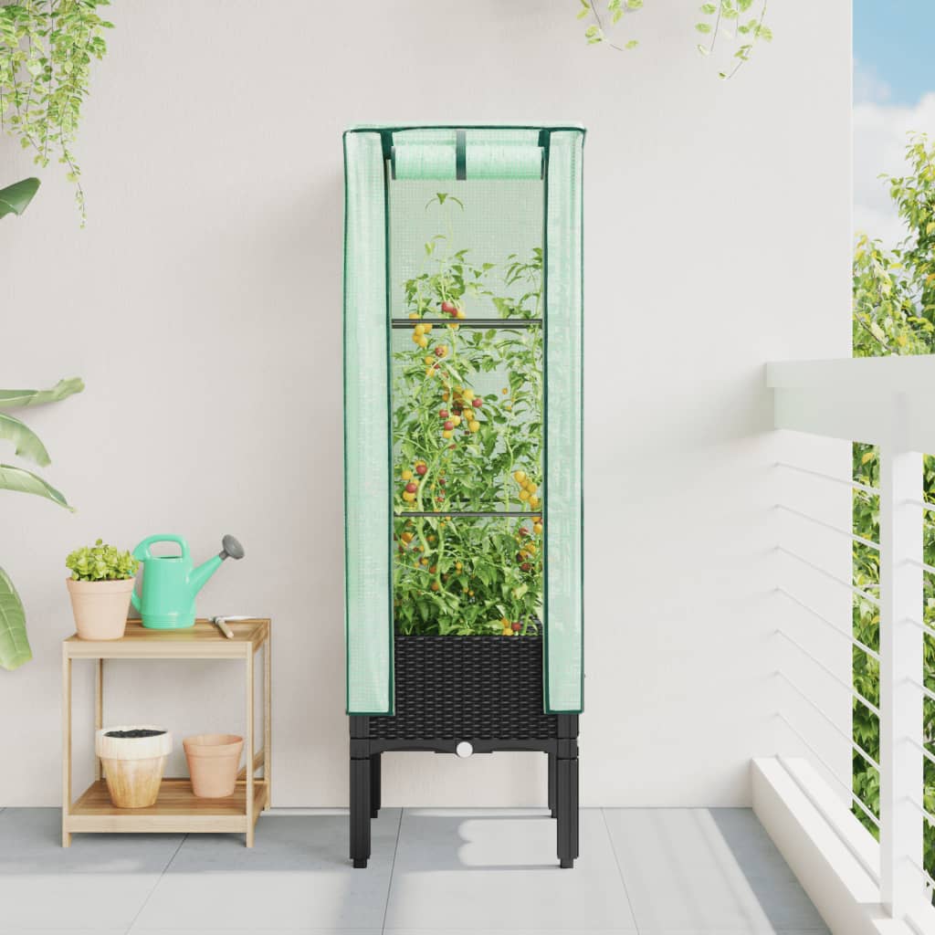 Letto Rialzato con Copertura Serra Effetto Rattan 40x40x140 cm - homemem39