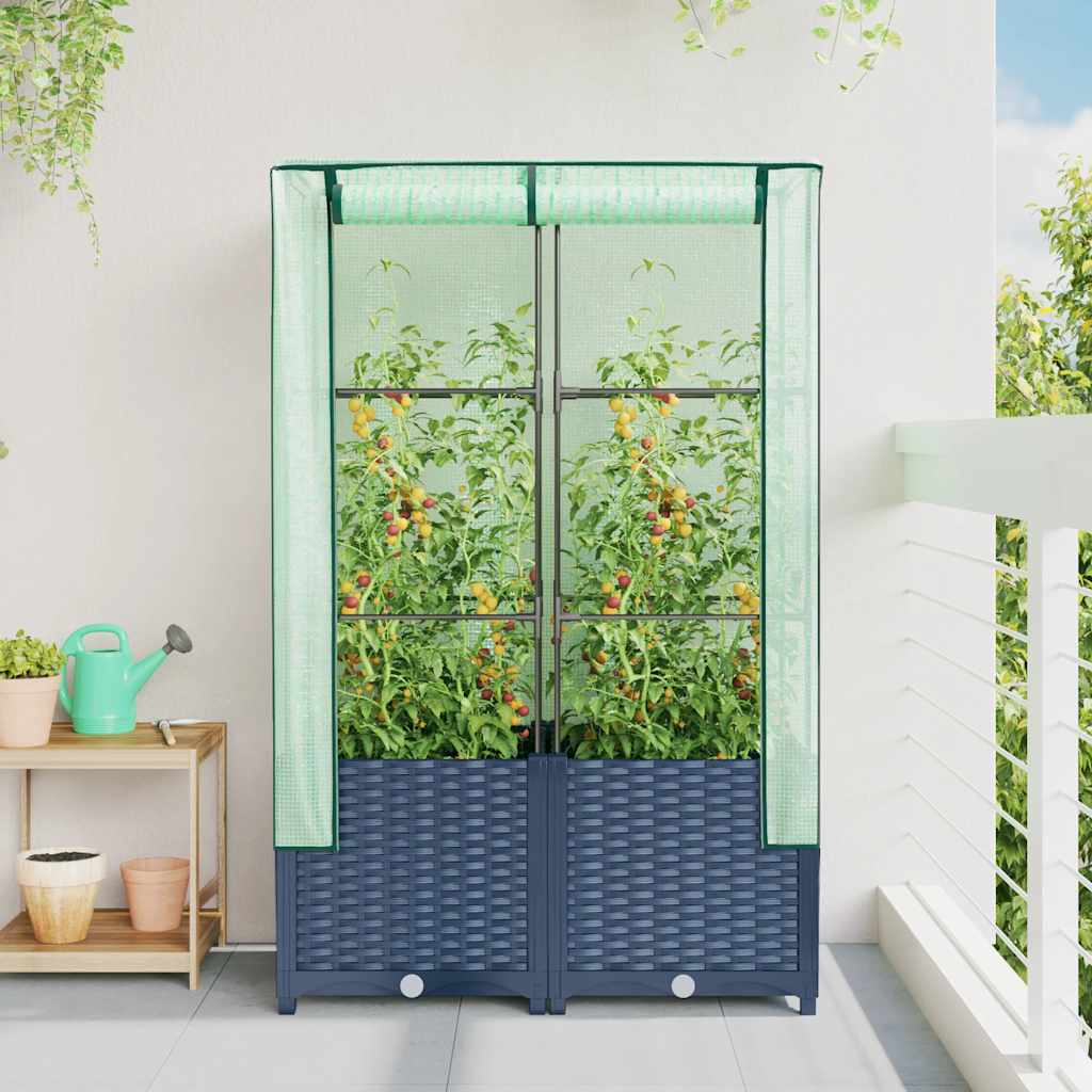 Letto Rialzato con Copertura Serra Effetto Rattan 80x40x138 cm - homemem39