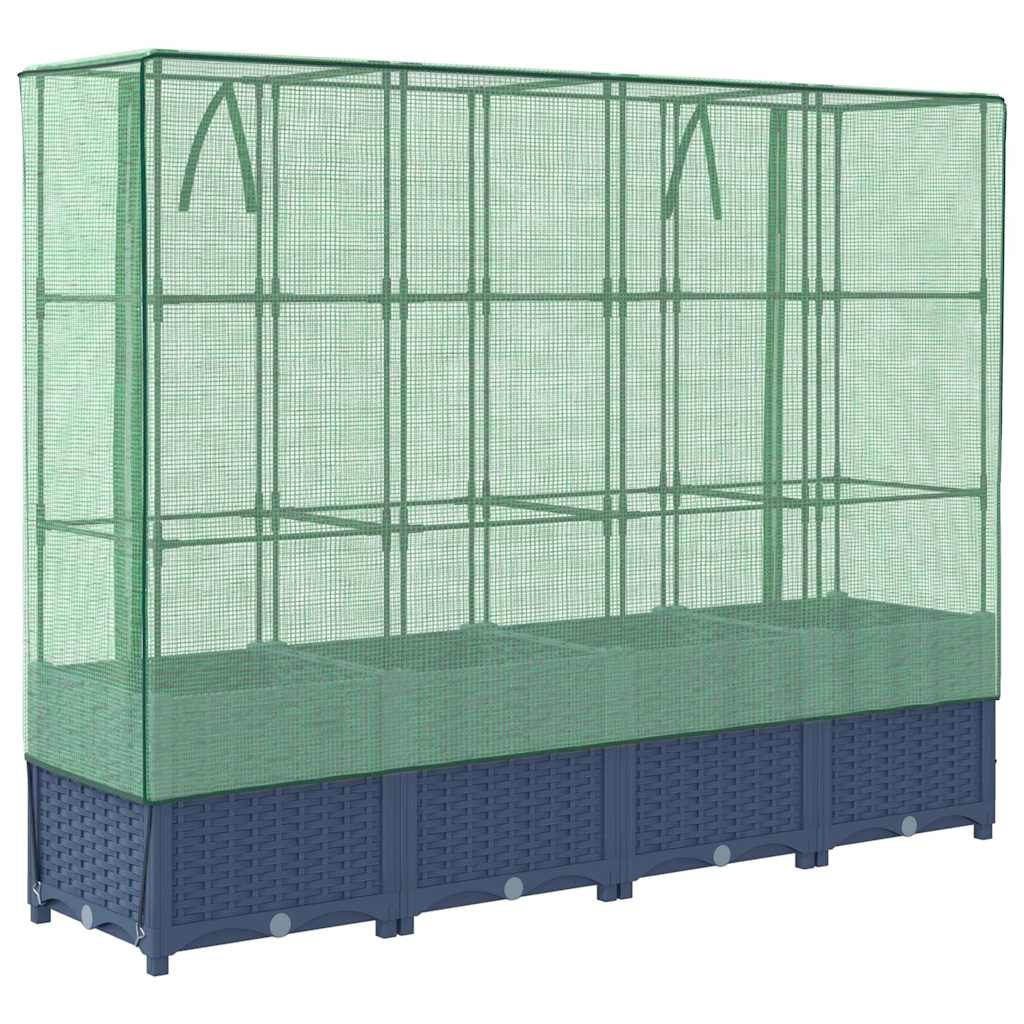 Letto Rialzato con Copertura Serra Effetto Rattan 160x40x138 cm - homemem39