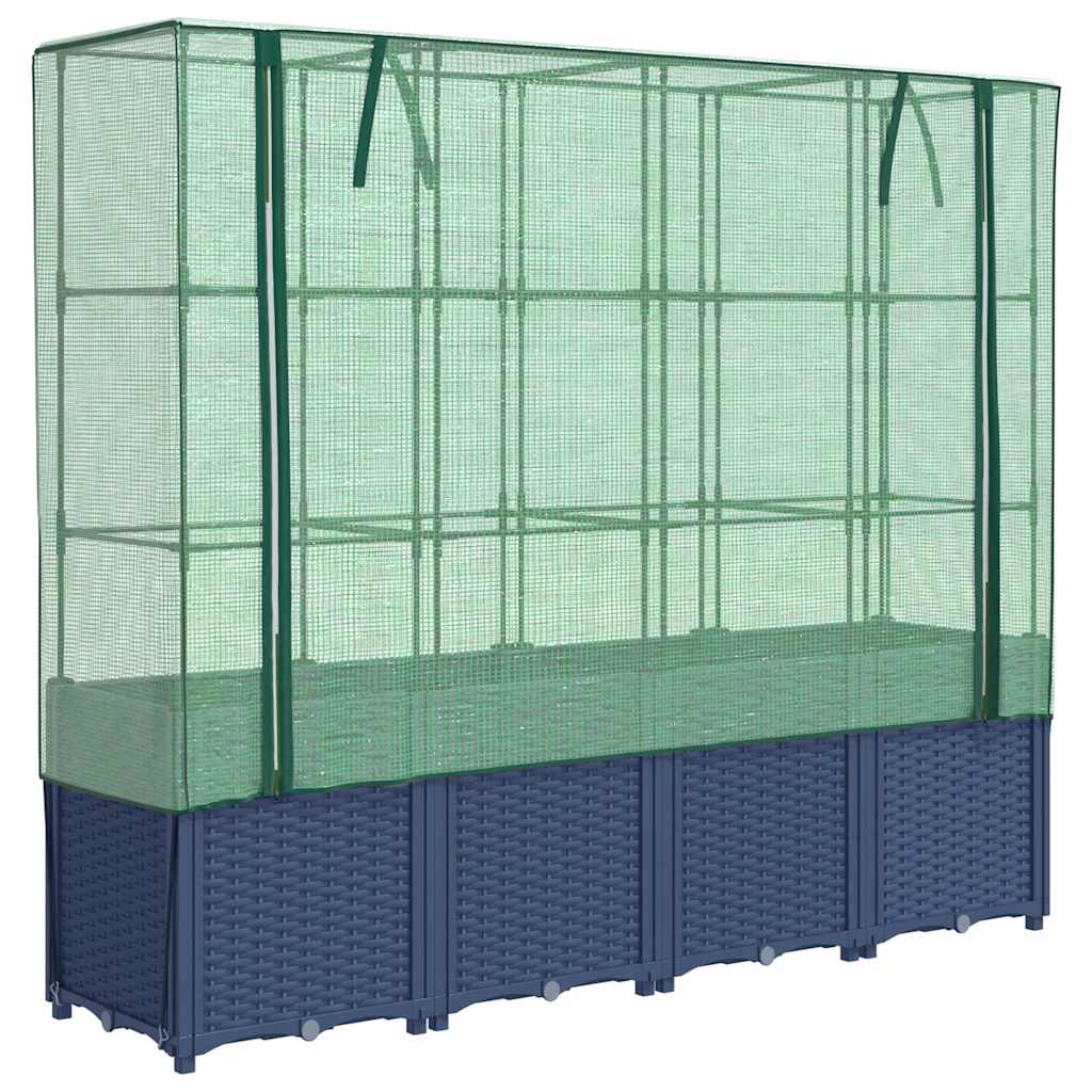 Letto Rialzato con Copertura Serra Effetto Rattan 160x40x153 cm