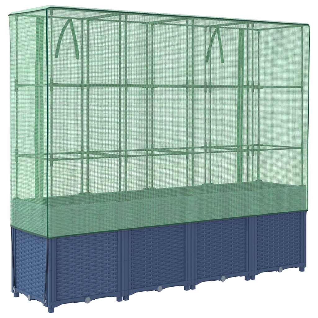 Letto Rialzato con Copertura Serra Effetto Rattan 160x40x153 cm