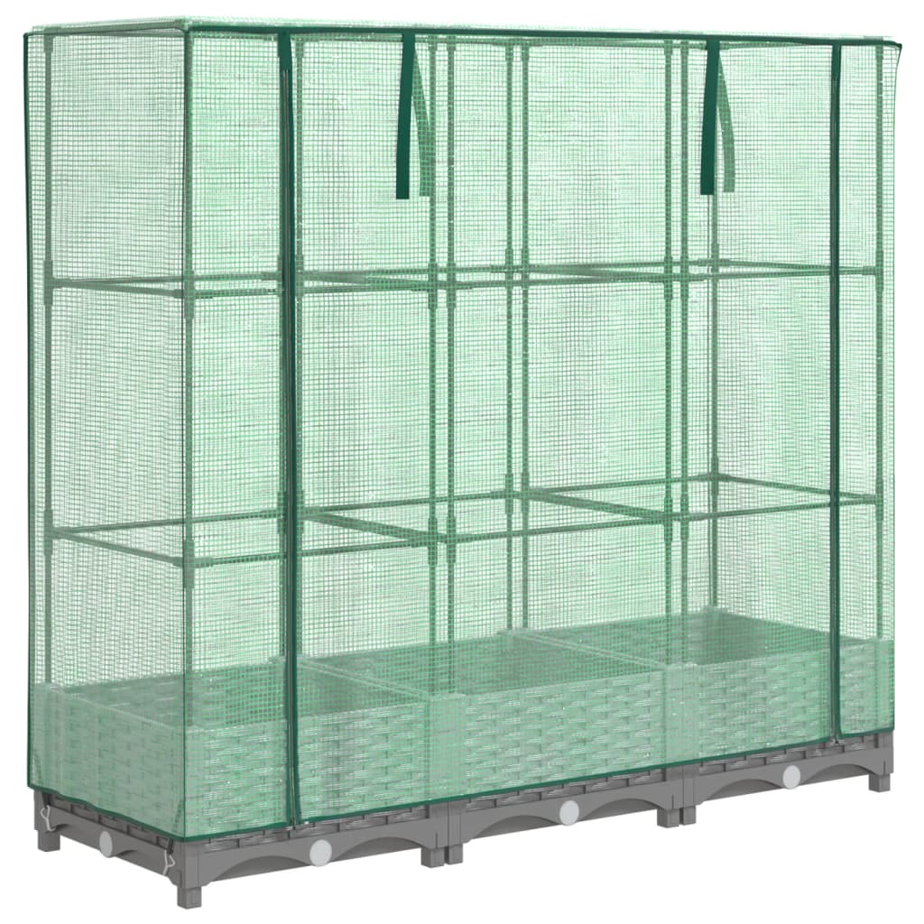 Letto Rialzato con Copertura Serra Effetto Rattan 120x40x123 cm