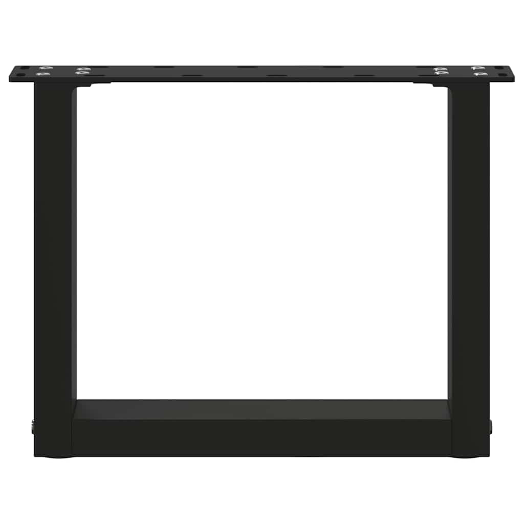 Gambe Tavolino da Caffè a U 2 pz Nero 40x(30-31) cm in Acciaio