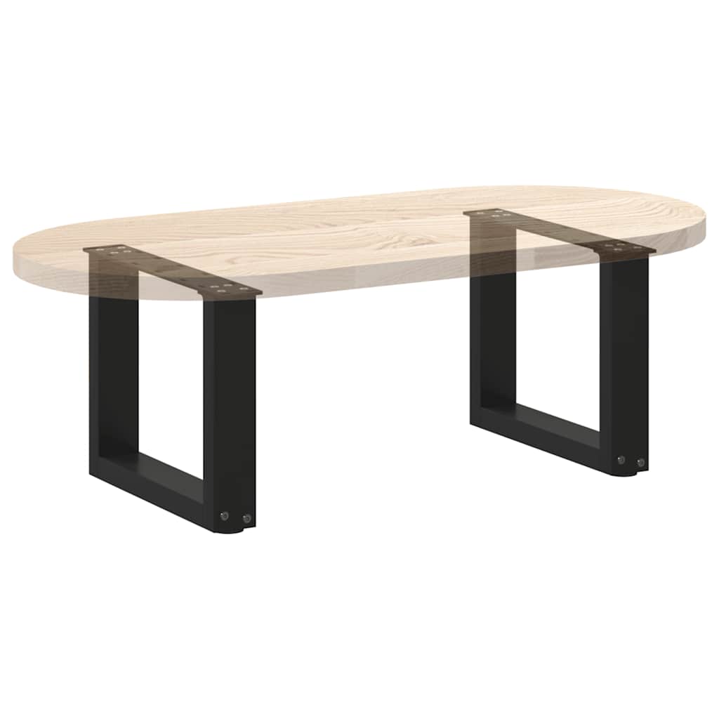 Gambe Tavolino da Caffè a U 2 pz Nero 40x(30-31) cm in Acciaio