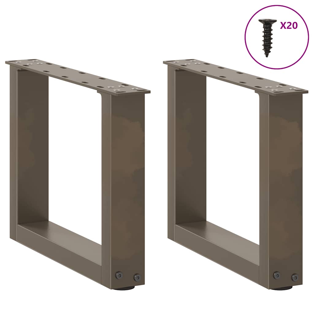 Gambe Tavolino Caffè a U 2 pz 40x(30-31)cm in Acciaio