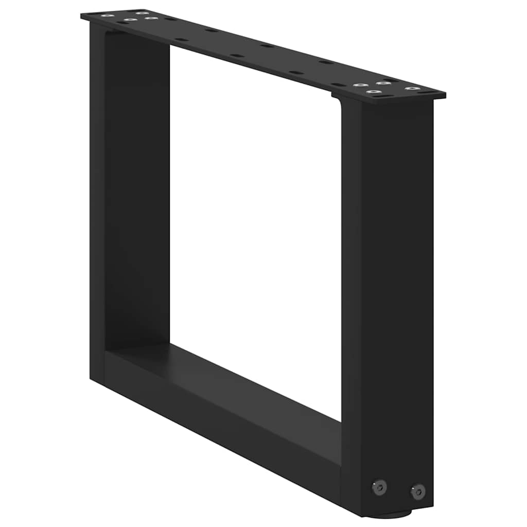 Gambe Tavolino da Caffè a U 2 pz Nero 50x(30-31) cm in Acciaio - homemem39