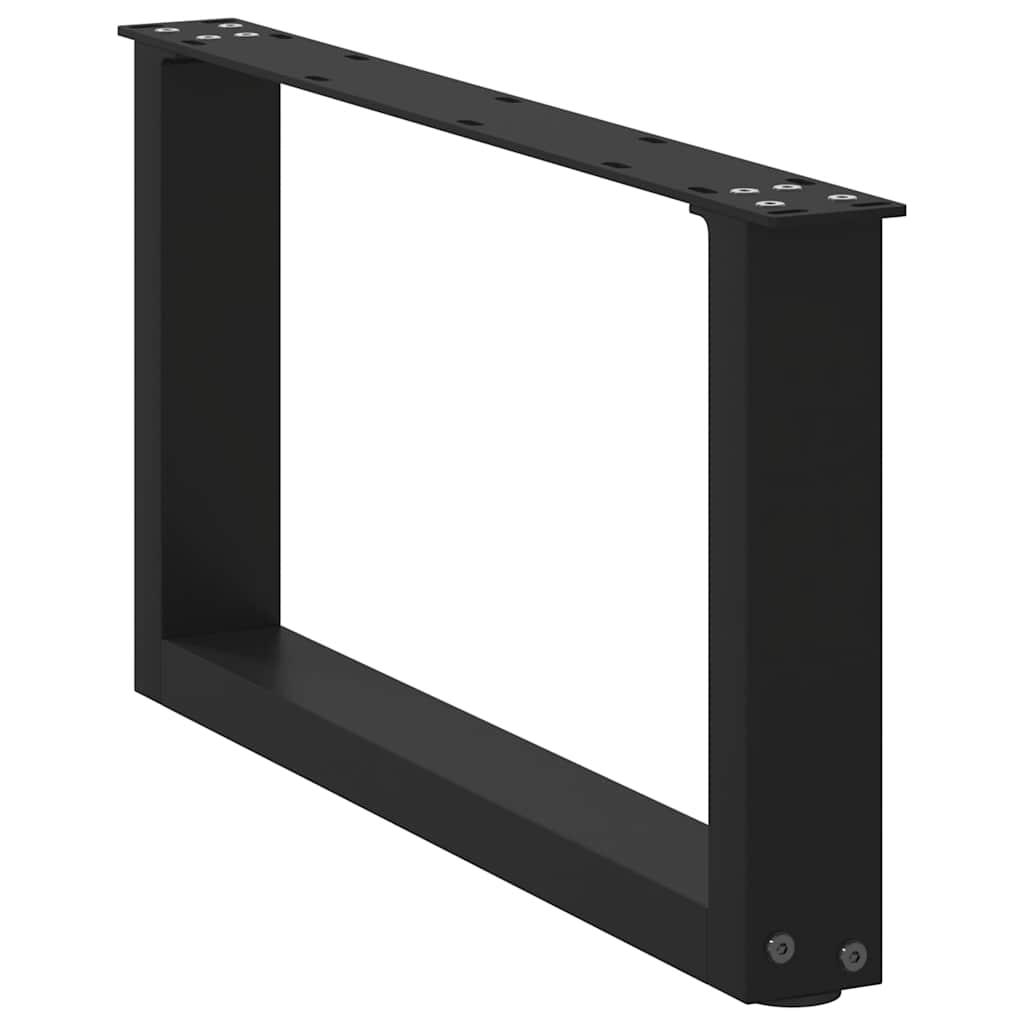 Gambe Tavolino da Caffè a U 2 pz Nero 70x(30-31) cm in Acciaio - homemem39