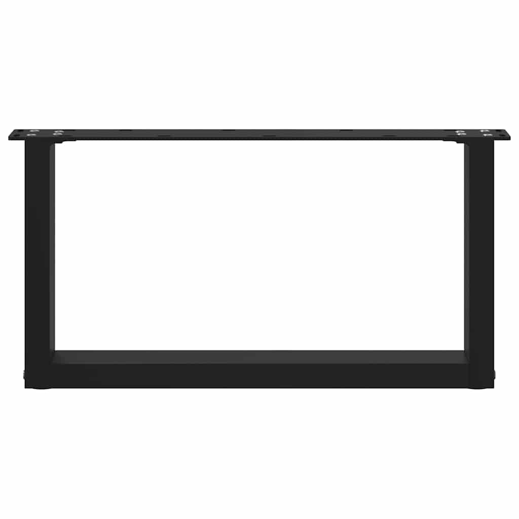 Gambe Tavolino da Caffè a U 2 pz Nero 70x(30-31) cm in Acciaio - homemem39