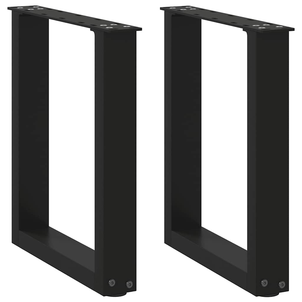 Gambe Tavolino Caffè a U 2 pz Nero 28x(42-43) cm Acciaio - homemem39