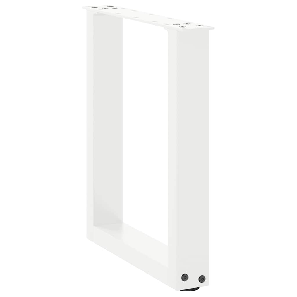 Gambe Tavolino Caffè a U 2 pz Bianco 28x(42-43) cm Acciaio